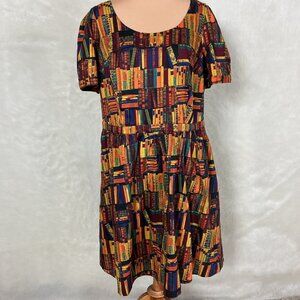 Modcloth What's The Scoop Library Bookshelves Books Mini Dress Plus Size 1X